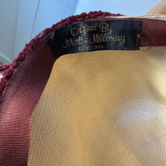 VTG 50s 60s Derby Hat Handmade Straw Feathers Crochet Whimsigoth Boho Cottage - Picture 5 of 13